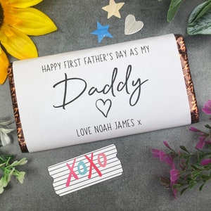 Happy First Father&#39;s Day Personalised Chocolate Bar, Father&#39;s Day Gift, Gift For New Dad, 1st Father&#39;s Day, New Daddy Gift