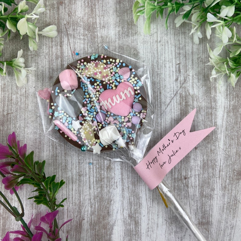 Mother's Day Chocolate Lollipop, Belgian Chocolate Lolly, Mum's Chocolate Gift, Gift For Mum, Mother's Day Personalised Chocolate Lollipop image 5