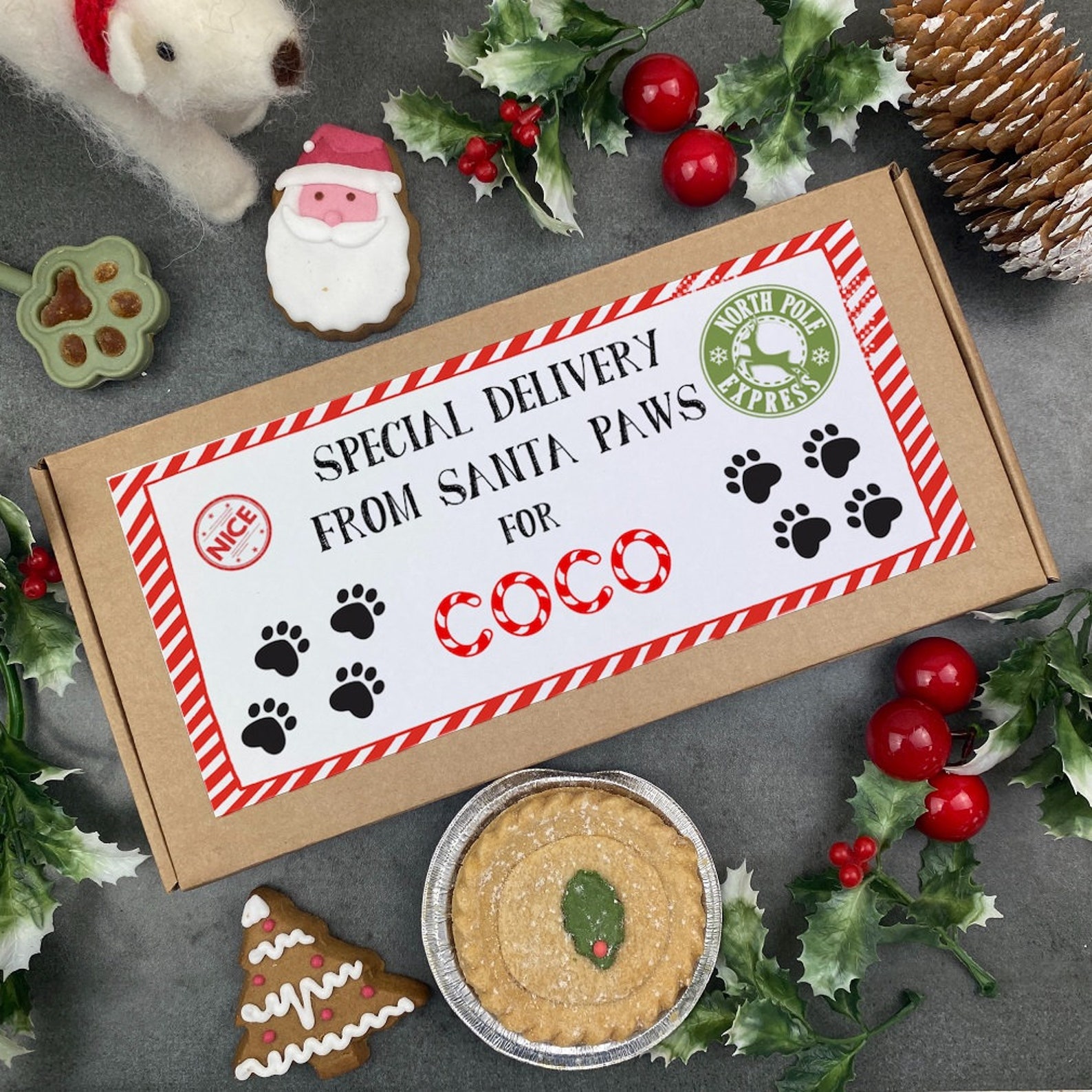 Christmas Dog Treats Dog Gift Box Puppy Treats Christmas Etsy