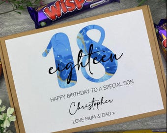 Personalised Birthday Letterbox Gift - Custom Name & Age Chocolate Box - Birthday Gift For Him -Chocolate Letterbox Surprise - Birthday Gift