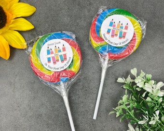 Personalised Good Luck On Your First Day In School Giant Rainbow Lollipop, Back To School, First Day At School, Gift For Daughter, Son,