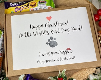 Merry Christmas Personalised Dog Mum/Dad Chocolate Box, Personalised Chocolate Box, Gift From The Dog, Dog Mum, Dog Dad, Chocolate Hamper