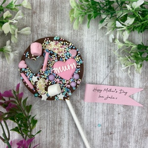 Mother's Day Chocolate Lollipop, Belgian Chocolate Lolly, Mum's Chocolate Gift, Gift For Mum, Mother's Day Personalised Chocolate Lollipop image 10