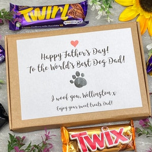 Happy Fathers Day, Best Dog Dad, Personalised Chocolate Box, Fathers Day Gift, From the Dog, Gift from the pets, Gift for dad, Gift for him