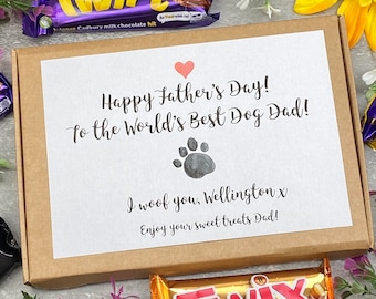 Happy Fathers Day, Best Dog Dad, Personalised Chocolate Box, Fathers Day Gift, From the Dog, Gift from the pets, Gift for dad, Gift for him