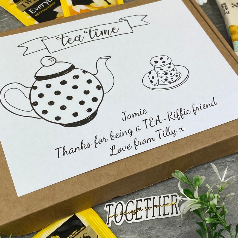 TeaRiffic Friend Personalised Tea and Biscuit Box Gift for Etsy
