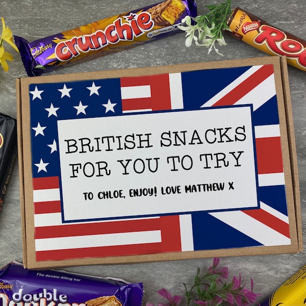 Personalisierte British Classics Snack Box, Britische Leckerei Box, Britische Snacks, UK Snack Box