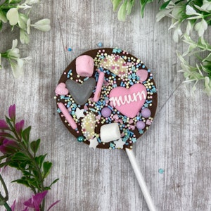 Mother's Day Chocolate Lollipop, Belgian Chocolate Lolly, Mum's Chocolate Gift, Gift For Mum, Mother's Day Personalised Chocolate Lollipop image 6