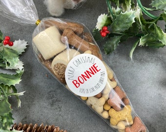 Merry Christmas From Santa Paws Dog Treat Cone, Dog Gift Bag, Puppy Treats, Christmas Present, Pooch Treats, Dog Lovers, Treat Bag