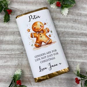 Los pelirrojos son para toda la vida, no solo para Navidad. Barra de chocolate, regalo de Navidad, amigo invisible del trabajo, regalo de Navidad, regalo divertido, relleno de medias