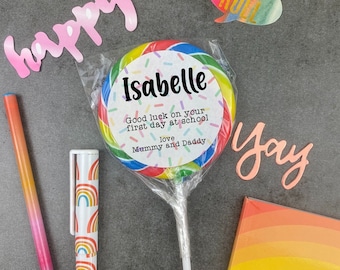 Personalised Good Luck On Your First Day In School Giant Lollipop, Back To School, First Day At School, Gift For Daughter, Gift for son,