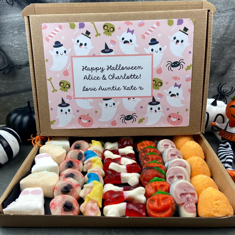 Halloween Gift, Cute Halloween Sweet Box, Personalised Sweet Hamper