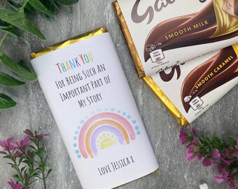 Thank You Teacher Gift, teacher gifts, end of year, end of term, Chocolate Bar, Thank You Gift, Teaching Assistant,