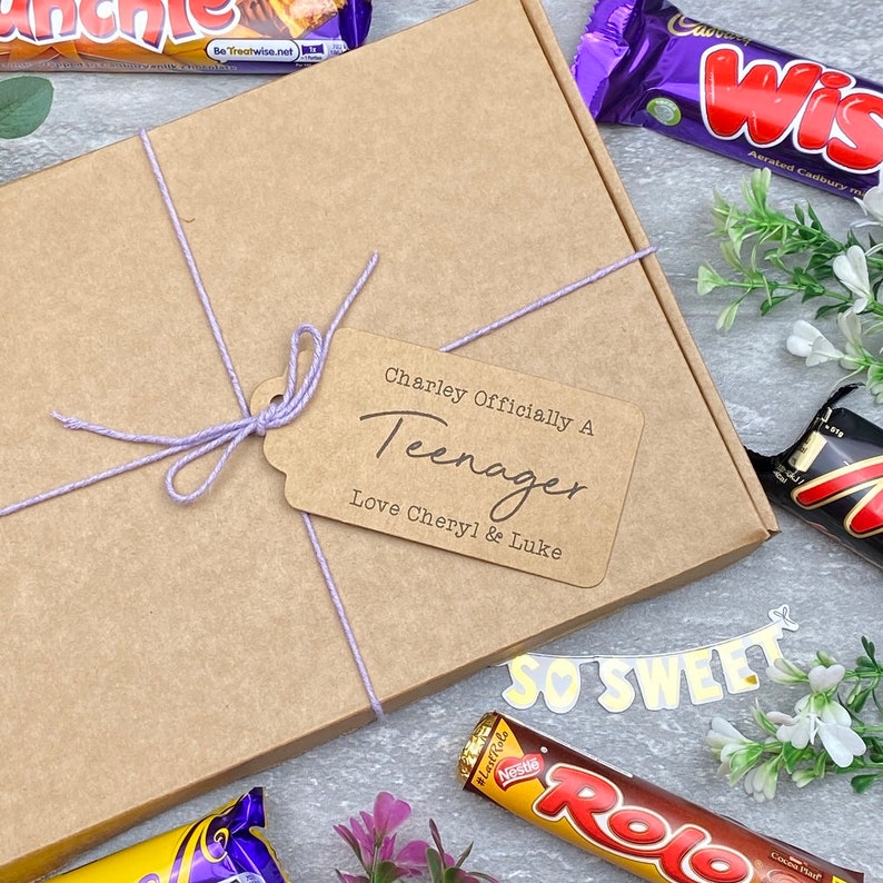 Officially A Teenager Chocolate Box, 13th Birthday Gift, Chocolate Hamper, Gift For Teenage, Gift For Her, Teen Gift, Personalised Gift image 6