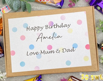Personalised Birthday Chocolate Gift Box, Birthday Chocolate Hamper, Gift For Friend, Birthday Gift, Chocolate Gift For Children, For Her