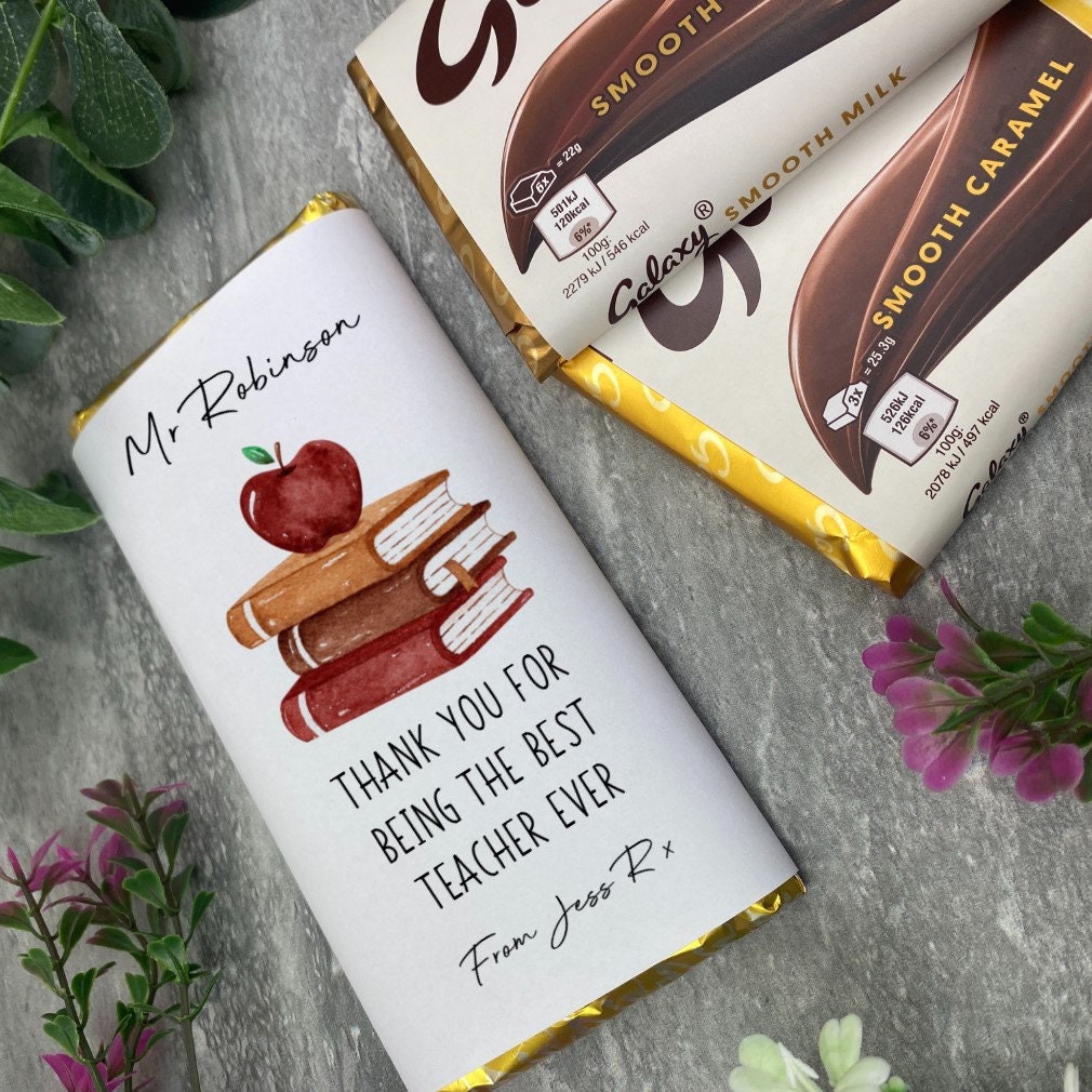 Teacher Chocolate Bar Best Teacher Ever Chocolate Gift Gift Etsy