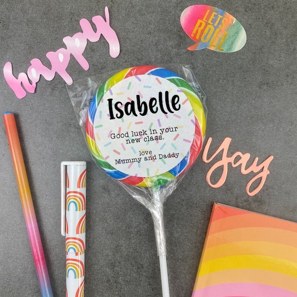 Personalised Good Luck In Your New Class Giant Lollipop, Back to school gift, First Day at school gift, gift for children, gift for daughter