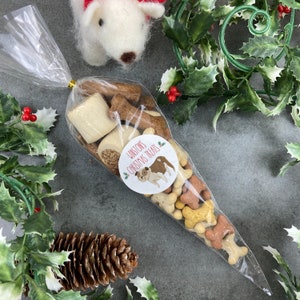 Christmas Present For Dog, Personalised Christmas Dog Treats, Doggy Treats Cone, Gift For Dog, Dog Gift, Dog Treats, Christmas Treats