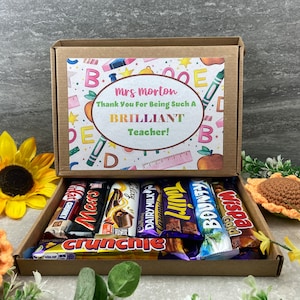 Caja de bombones para profesores, Regalo de agradecimiento para profesores, Regalo para profesores, Caja de golosinas personalizada, Cesta, Regalo para profesor, Golosinas para profesores, Gracias