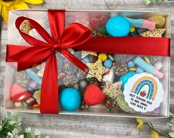 Caja de dulces para maestros, regalo para el mejor maestro/a asistente, regalo personalizado para maestros, caja de dulces de lujo, regalo para maestros, regalo de agradecimiento