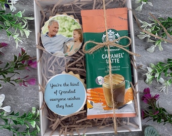Boîte cadeau personnalisée de biscuits photo pour papa, grand-père, oncle, souvenir comestible