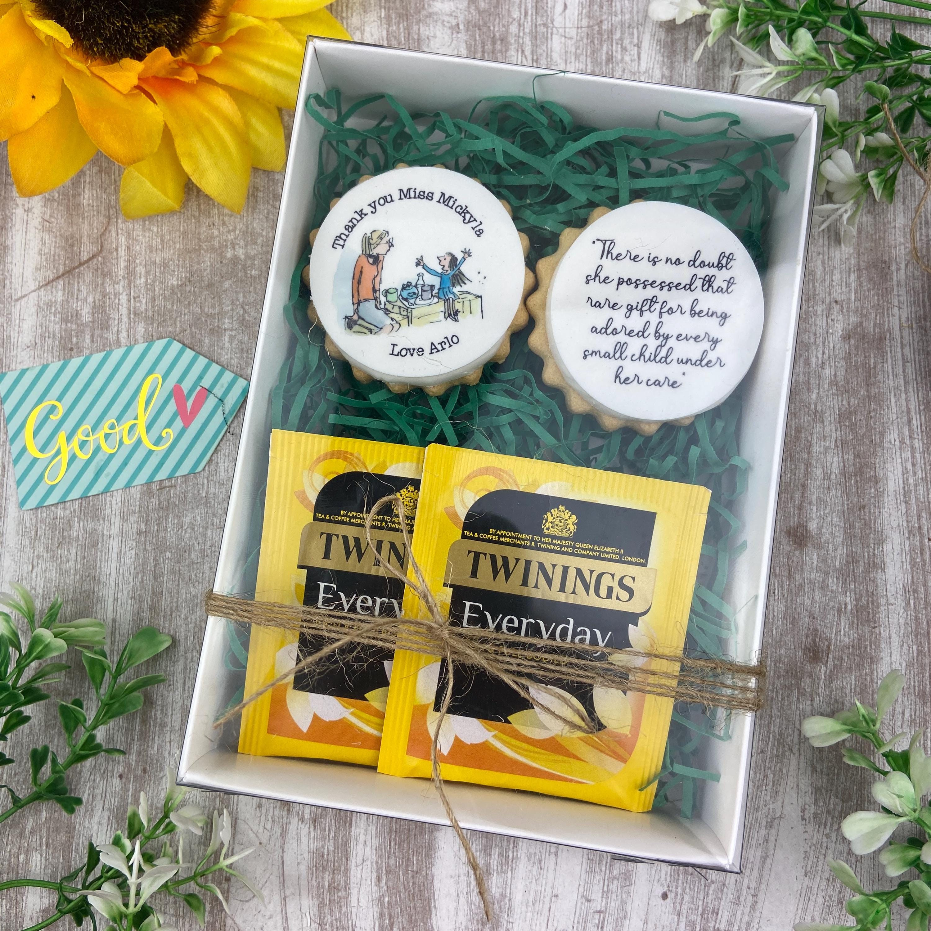 Thank You  Teacher Iced Biscuit Box | Miss Honey Personalised Teacher Gift | End of Term Treat | Gift for  Teacher | Handmade Edible Gift