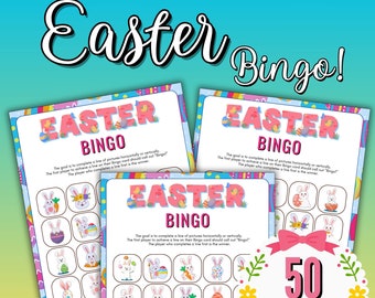 Easter Bingo Printable for Instant Download Easter Memory Card Game Youth Group Games for Kids Teens and Adults Easter games printable bunny