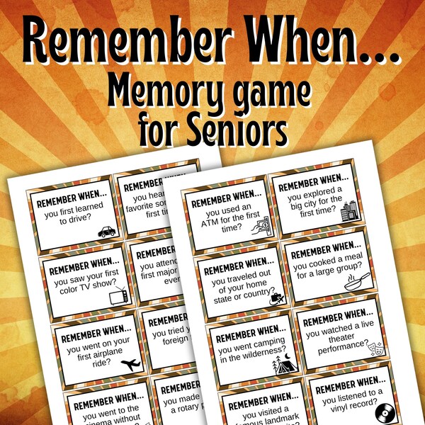 Senior Citizens Memory Games - Etsy
