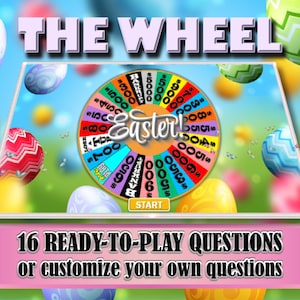 Easter Game PowerPoint Spin the Wheel Games to play on the computer games for zoom kids friendly adults Easter games spin fortune teens egg