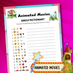 Emoji Game Animated Movies Printable, Emoji Questions Answers Printable ...