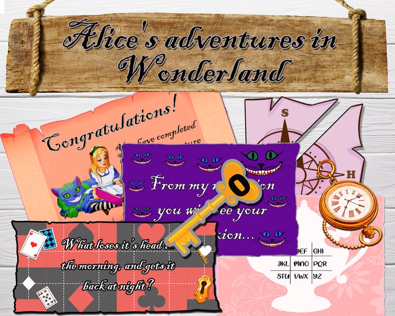 Alice's Adventures in Wonderland Treasure Hunt for Kids | Etsy