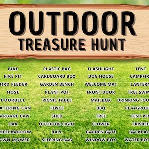 Outdoor Scavenger Hunt Printable Game for Kids backyard games Treasure Hunt Clues Fun Outdoor Games Lawn Games for Kids Scavenger Hunt Clues image 2