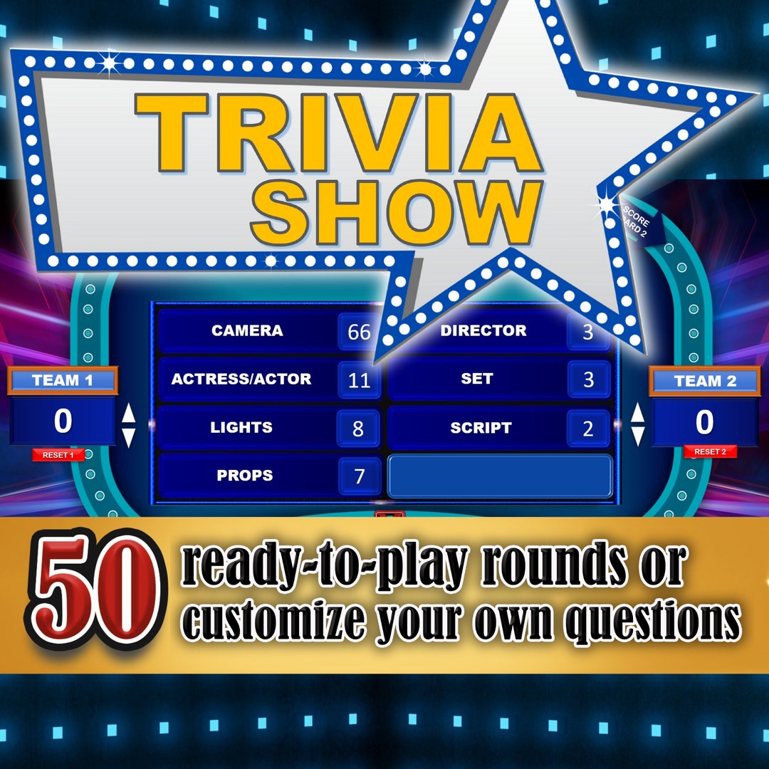 Trivia Show Powerpoint Template Game Zoom Team Building Games Family ...