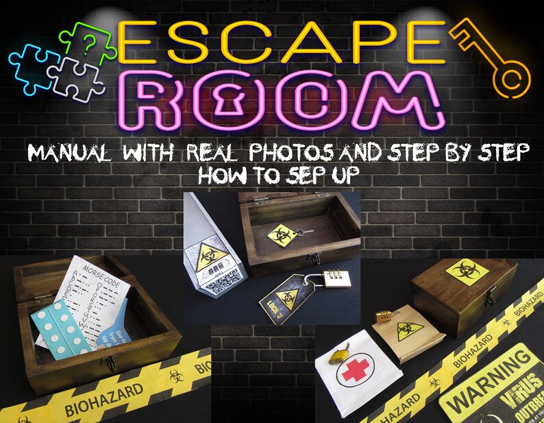 Virus Secret Lab Escape Room Kit Real Life Home Family Etsy