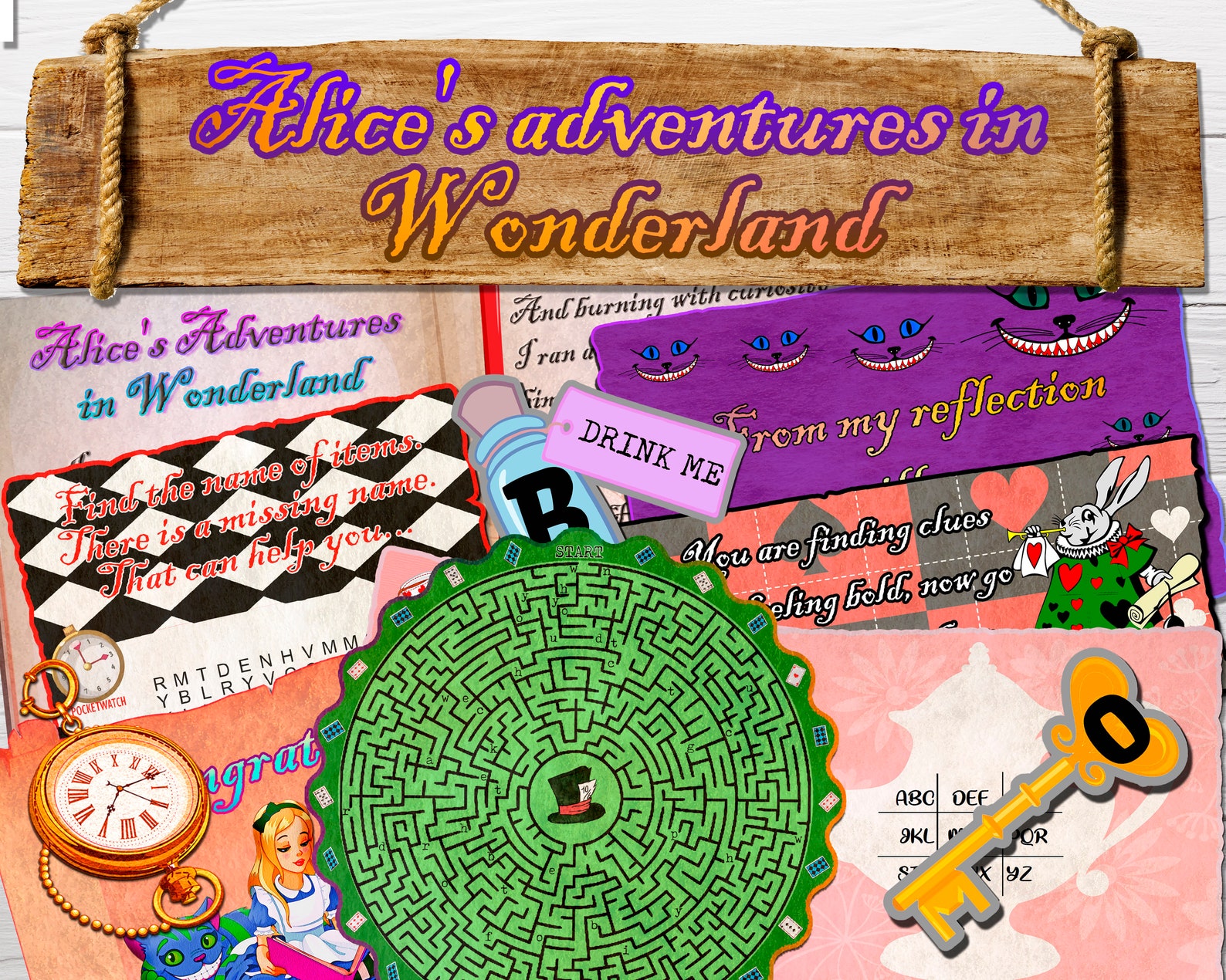 Alice's Adventures in Wonderland Treasure Hunt Escape Room | Etsy