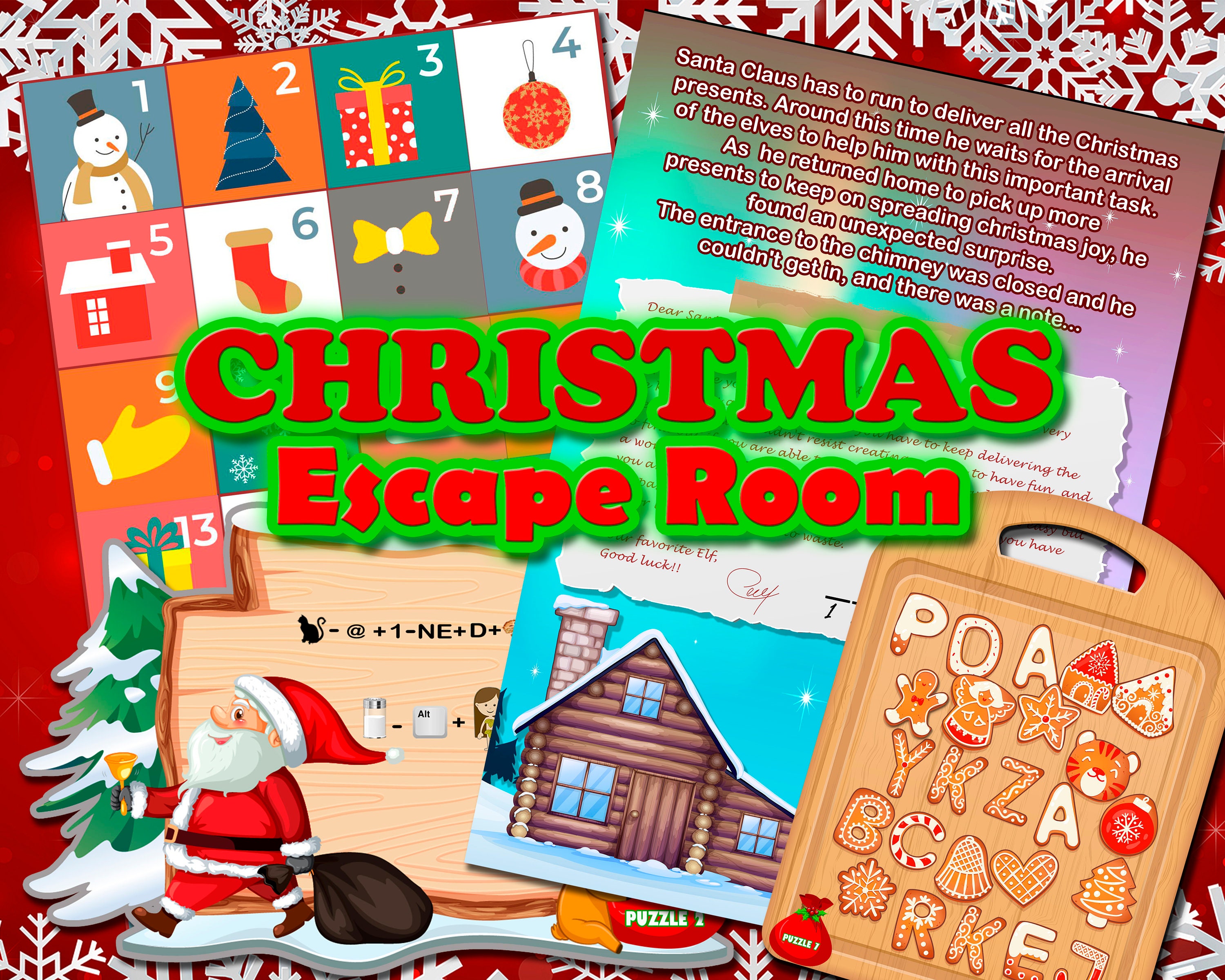 Christmas Escape Room Kit Adults Teens Santa Printable Etsy