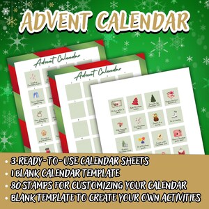 Advent Calendar for Adults Printable for Teens and Family Kids Friendly ...