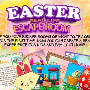 Easter Escape Room Kit Real life Home Kids Family Teenagers Printable Outdoor Games eggs DIY Game Friendly Party celebration Treasure hunt