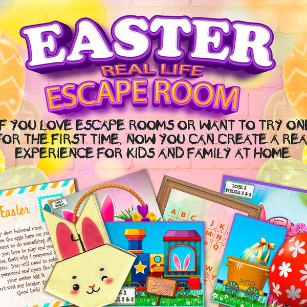 Easter Escape Room Kit Real life Home Kids Family Teenagers Printable Outdoor Games eggs DIY Game Friendly Party celebration Treasure hunt