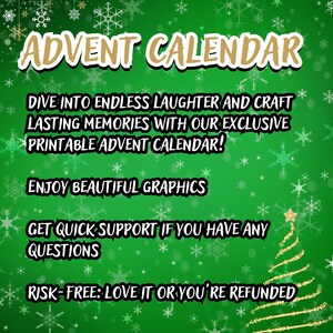 Advent Calendar for Adults Printable for Teens and Family Kids Friendly ...