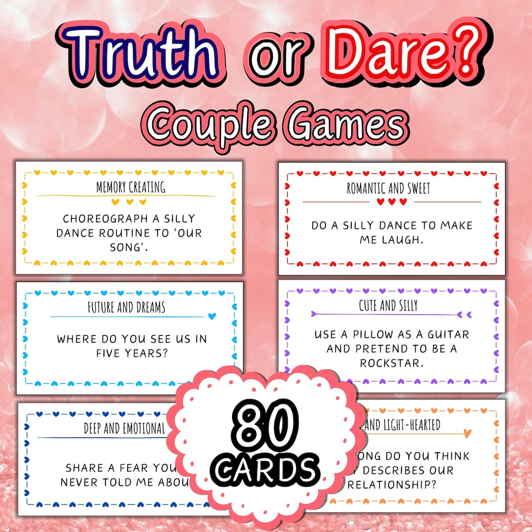 Couple Truth or Dare Questions Printable Activity for Couples Game ...