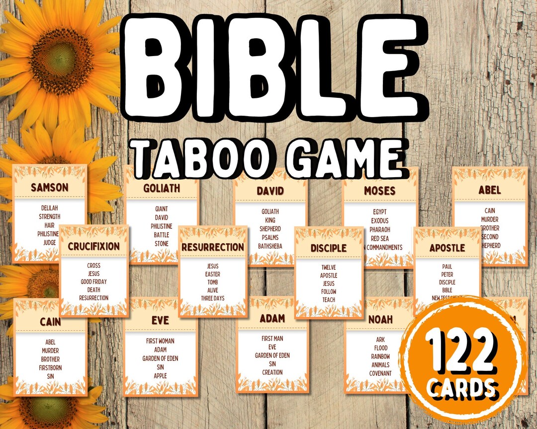 Bible Forbidden Words Printable Bible Games Bible Taboo Cards - Etsy UK