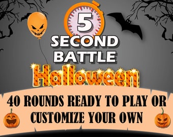 5 Second Battle Halloween Game Easy Customize Virtual PowerPoint Zoom Night Rule Family Feud Zoom Games halloween games Customizable fortune