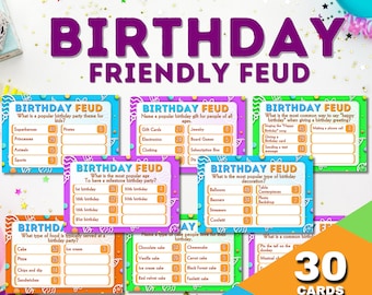 Birthday Friendly Feud Game Printable, Family Feud Birthday Trivia Game 60th Birthday Games 50th Birthday Games Party Game Adult Party ppt