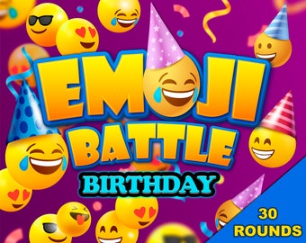 Emoji Battle Birthday Game Virtual PowerPoint Zoom Night Fun Family Screen Share Games  Party Friend quiz teens adults kids teenagers trivia