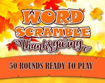 Thanksgiving Word Scramble Game, Anagram, Zoom Thanksgiving games, Thanksgiving word puzzle, Thanksgiving games, word search, word game