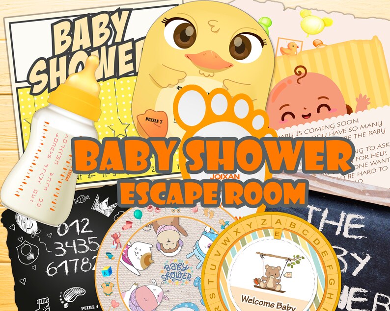 Baby Shower Escape Room No Gender Party Family Adults Kit Diy Etsy