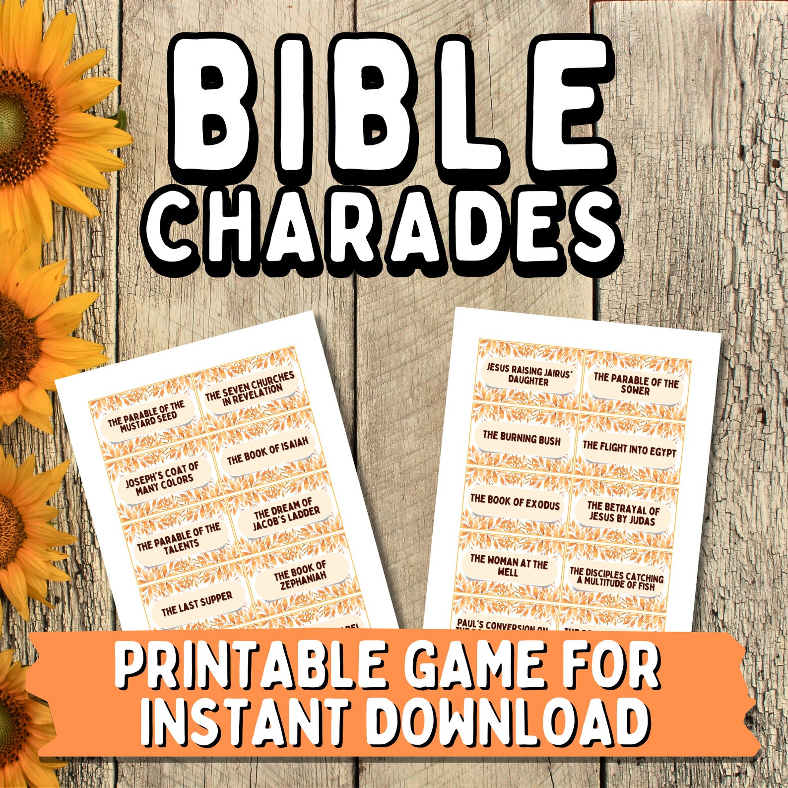 Christian Charades for Adults Church Charade Game Printable Bible Games ...
