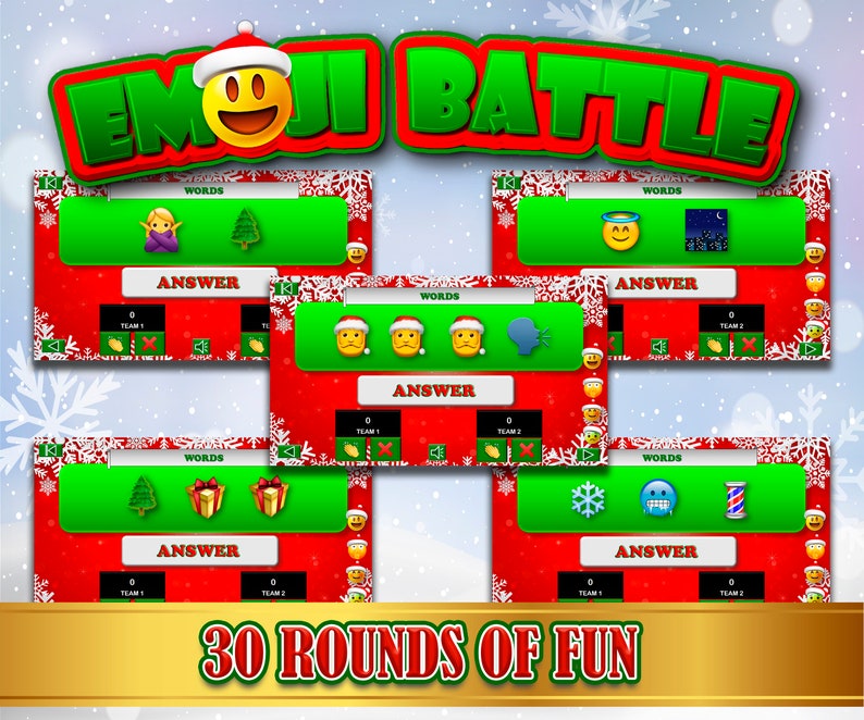 Christmas Emoji Quiz 3 Games Emoji Movie Emoji Songs Etsy