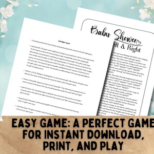 Left Right Baby Shower Game Printable Left Right Game Family Reunion ...